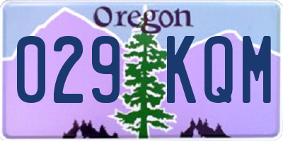 OR license plate 029KQM