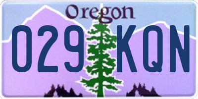 OR license plate 029KQN