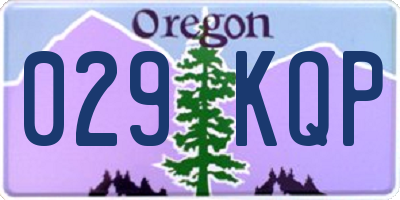 OR license plate 029KQP