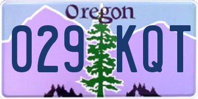 OR license plate 029KQT