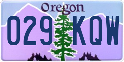 OR license plate 029KQW