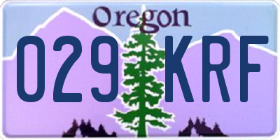 OR license plate 029KRF