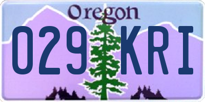 OR license plate 029KRI