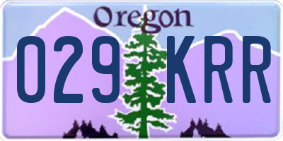 OR license plate 029KRR