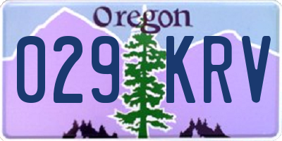 OR license plate 029KRV