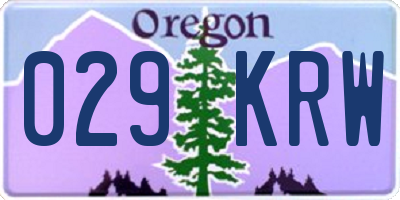 OR license plate 029KRW