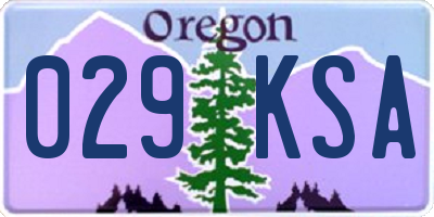 OR license plate 029KSA