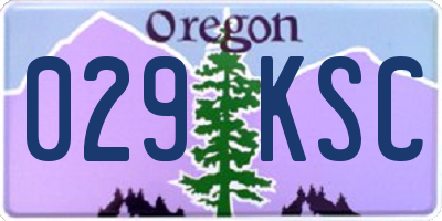 OR license plate 029KSC