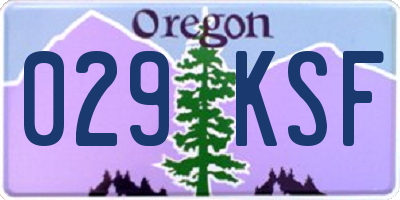 OR license plate 029KSF