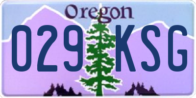OR license plate 029KSG