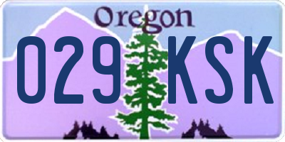 OR license plate 029KSK