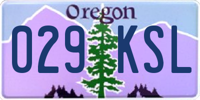 OR license plate 029KSL