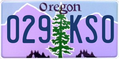 OR license plate 029KSO