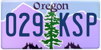OR license plate 029KSP