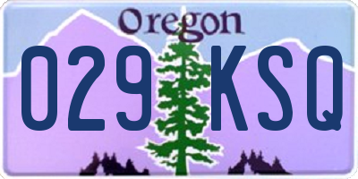 OR license plate 029KSQ