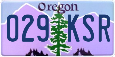 OR license plate 029KSR