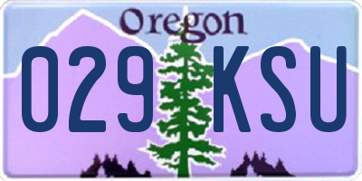 OR license plate 029KSU