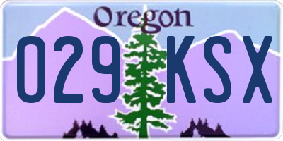 OR license plate 029KSX