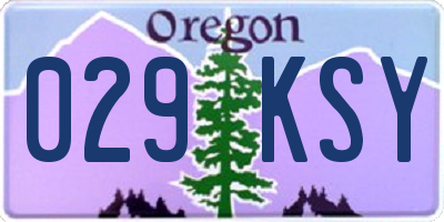OR license plate 029KSY
