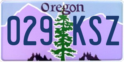 OR license plate 029KSZ
