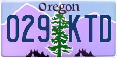 OR license plate 029KTD