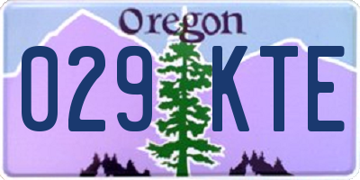 OR license plate 029KTE