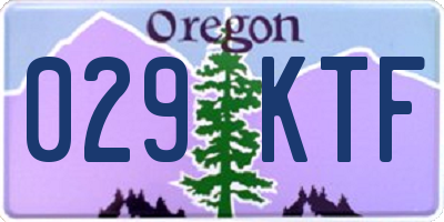 OR license plate 029KTF