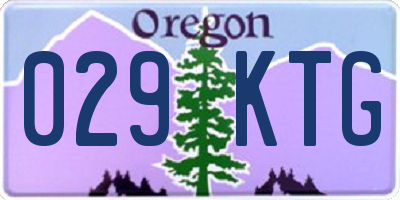 OR license plate 029KTG
