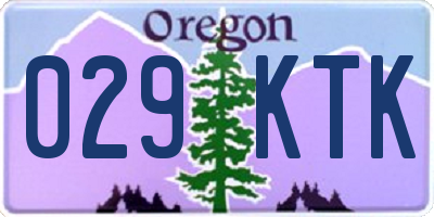 OR license plate 029KTK
