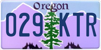 OR license plate 029KTR