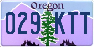 OR license plate 029KTT