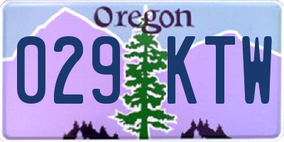 OR license plate 029KTW
