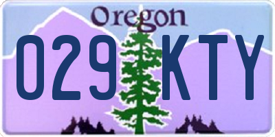 OR license plate 029KTY