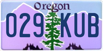 OR license plate 029KUB