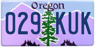 OR license plate 029KUK