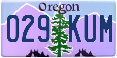 OR license plate 029KUM