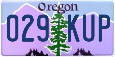 OR license plate 029KUP