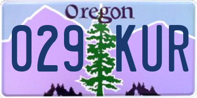 OR license plate 029KUR