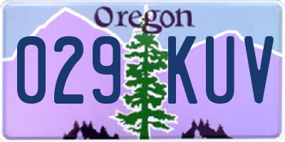 OR license plate 029KUV