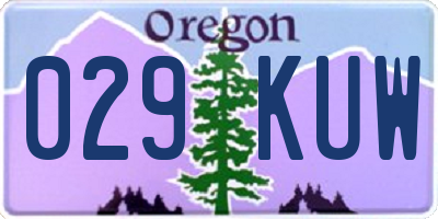 OR license plate 029KUW
