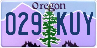 OR license plate 029KUY