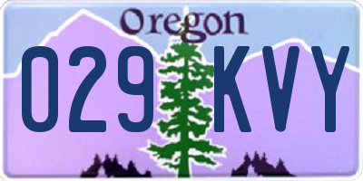 OR license plate 029KVY