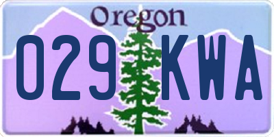 OR license plate 029KWA