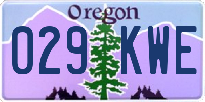 OR license plate 029KWE