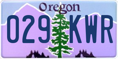 OR license plate 029KWR