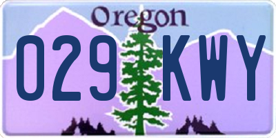 OR license plate 029KWY