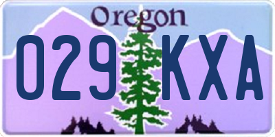 OR license plate 029KXA