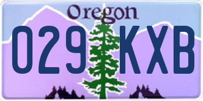 OR license plate 029KXB