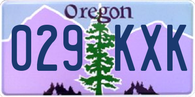 OR license plate 029KXK