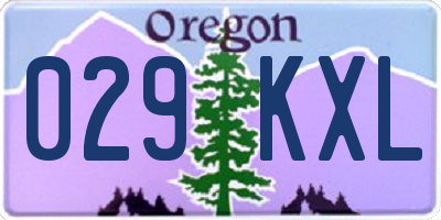 OR license plate 029KXL